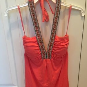Cache Coral Halter beaded detail - Small